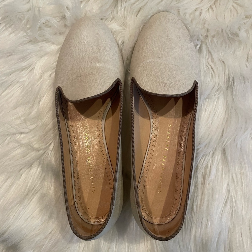 Charlotte Olympia White Flats - sz 38
